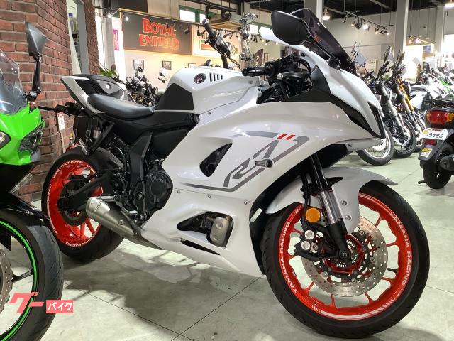ＹＺＦ−Ｒ７　グリップヒーター　フェンダーレス　スクリーン　ＵＳＢ電源　メットホルダー　ＲＭ３９Ｊ型　ブルーイッシュホワイトパール