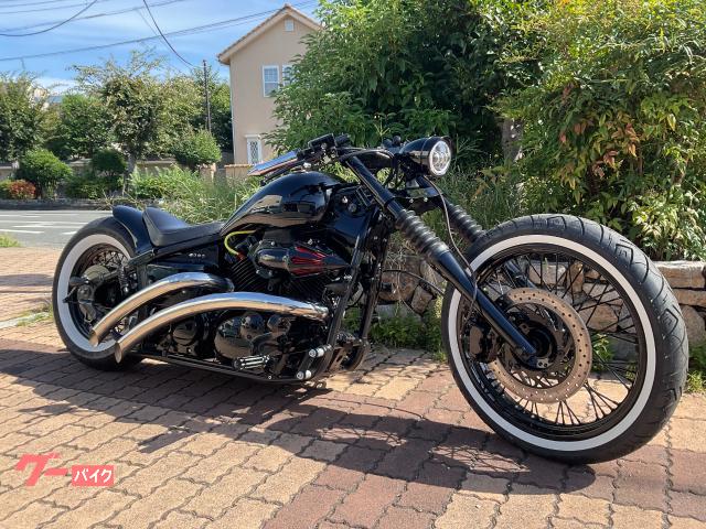ドラッグスター４００　ニューロッド　フルブラックカスタム　ストレッチタンク　ＡＤトリプルツリー　ベントマフラー　新品パーツ多数