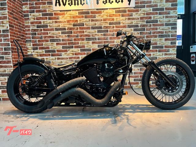 ドラッグスター２５０　ニューロッドフルカスタム　セパハン　外装パーツ新品取付　ブラックアウト　トリプルツリー角度調節付
