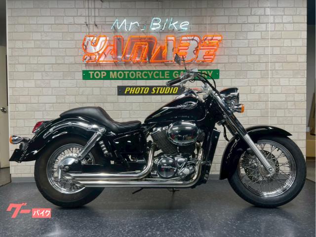 シャドウ４００　１９９９年モデル　Ｕ−ＣＰステンスラッシュダウンフルエキ　ガレージＴ＆Ｆガンガイターシート　スクエアミラー