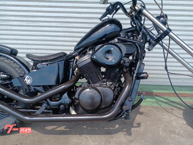 ホンダ スティード400ロングフォークブラックチョッパーフル