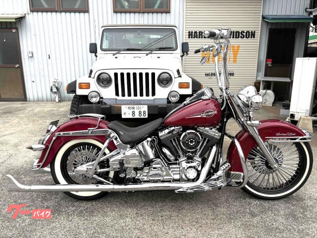 ＦＬＳＴＣ　ヘリテイジソフテイルクラシック　最終キャブ　カルリーニ製ギャングスタ−　チカーノスタイル　チョロスタイル　バッサーニ製