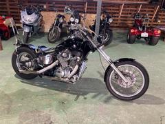 ホンダ　ホンダ　スティード４００　ＮＣ２６　社外スラッシュカットマフラー　ロングフォークチョッパーカスタム　シーシーバー付き　