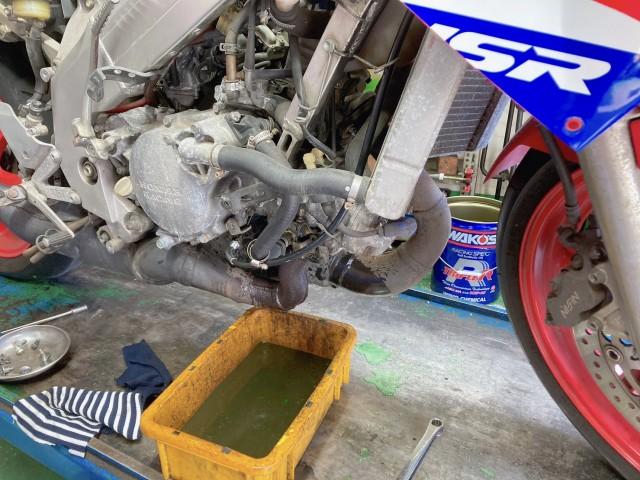 ホンダ/NSR250R フロントフォークO/H エアエレメント交換 ギアオイル