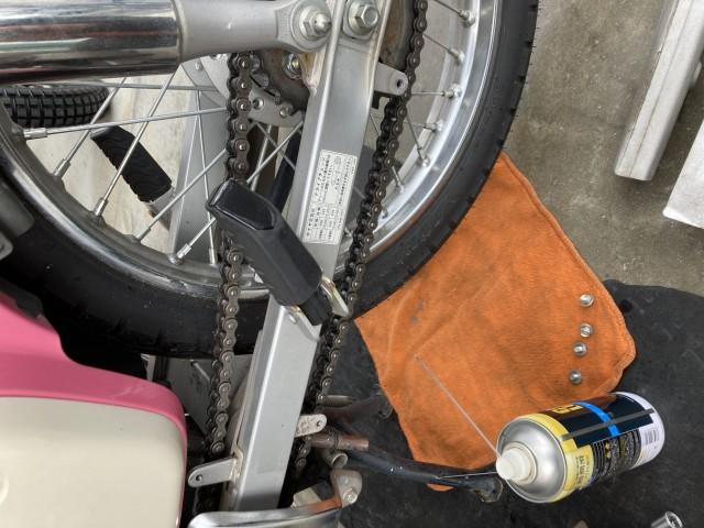 ドライブチェン給油＆調整です